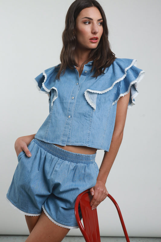 Susy mix coordinato jeans con nappine