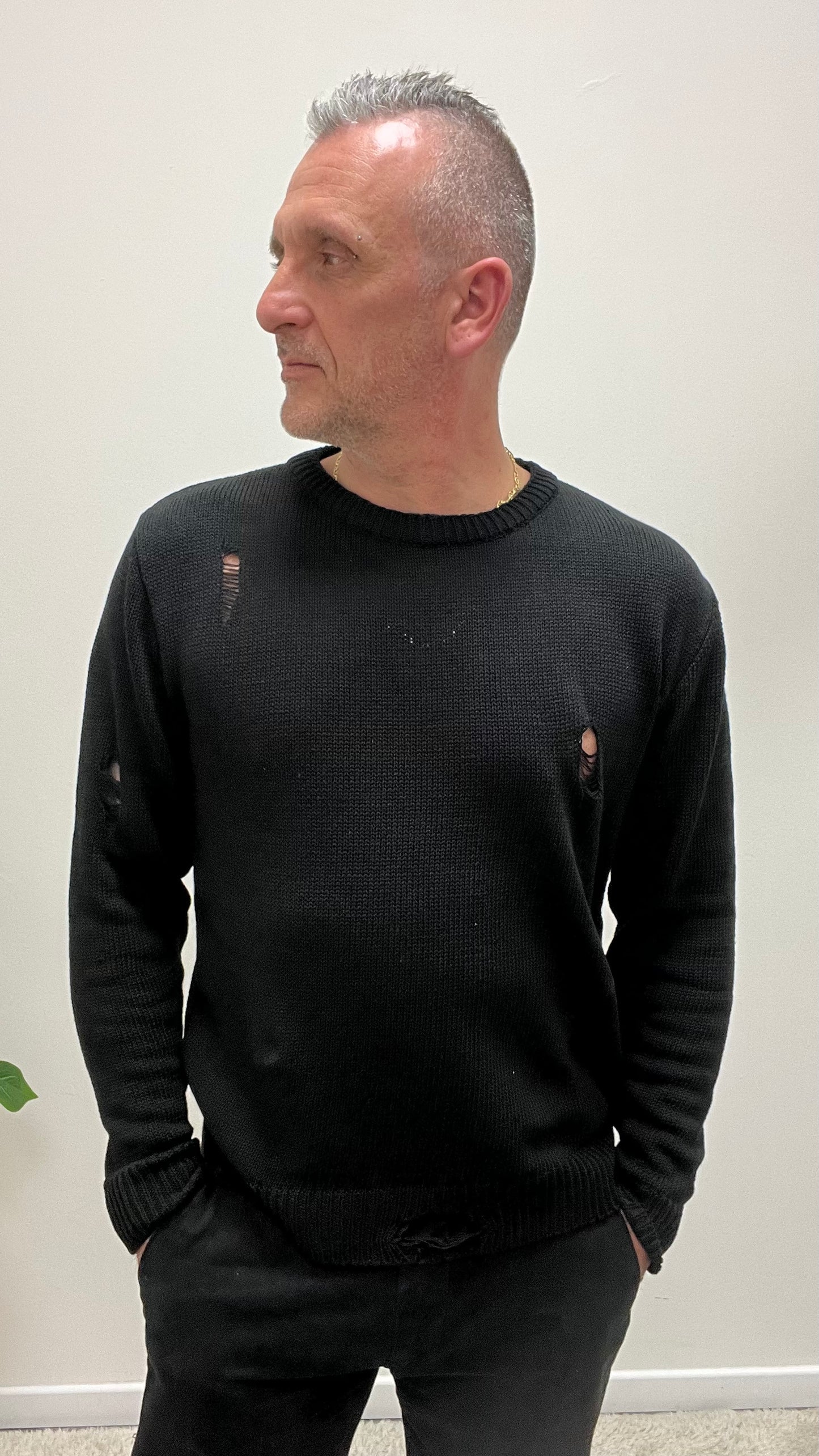 Maglia con Rotture Nera Imperial