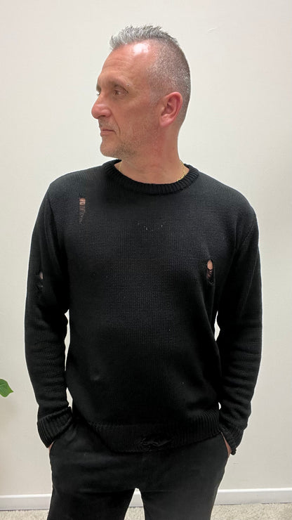 Maglia con Rotture Nera Imperial