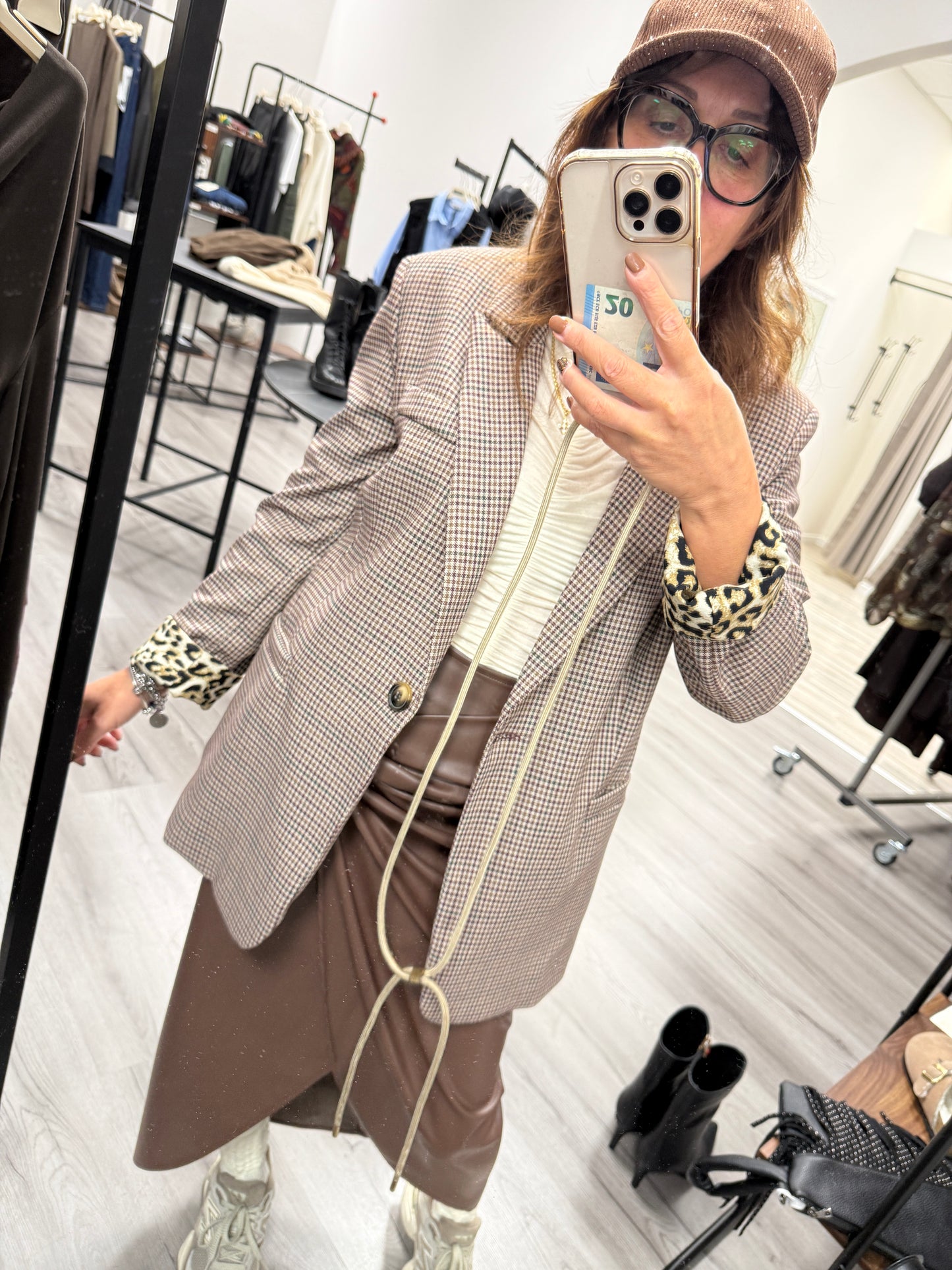 Giacca check monopetto Haveone