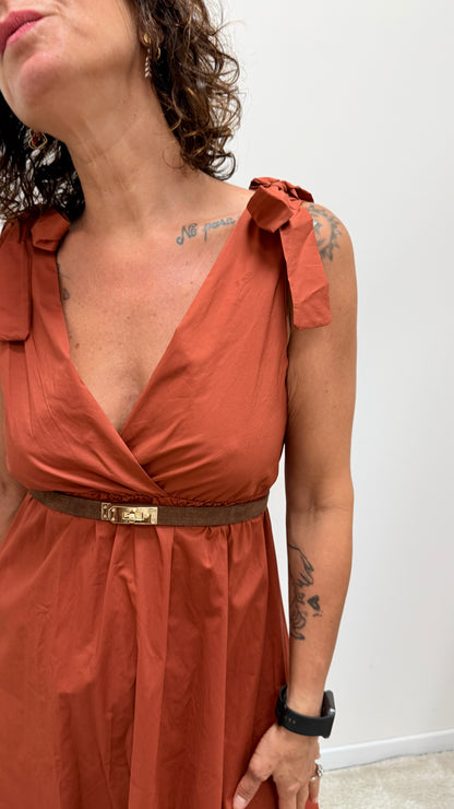 Abito impero cotone Extasy arancio