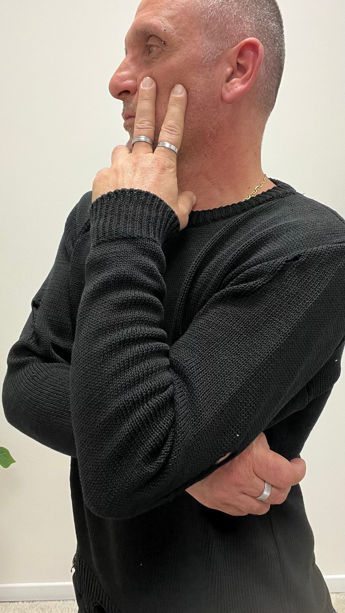 Maglia con Rotture Nera Imperial