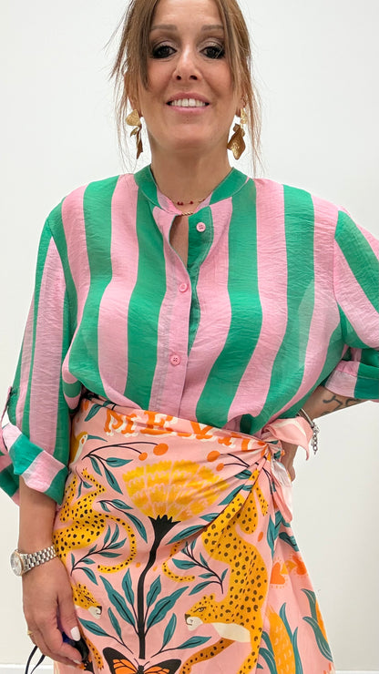Camicia Riga verde e rosa HaveOne Art.CVS-Q422