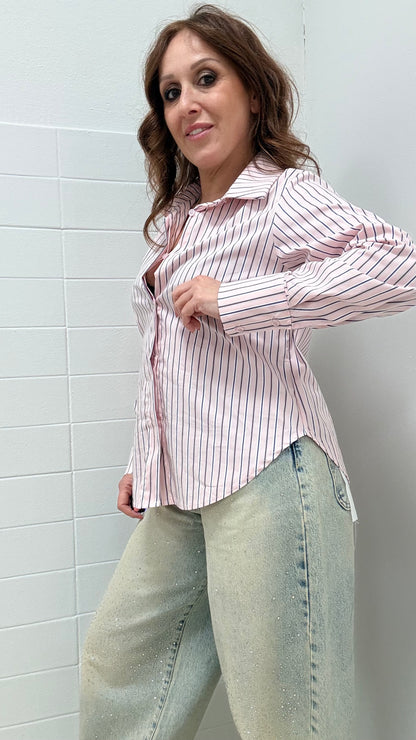 Camicia righe rosa Memoire