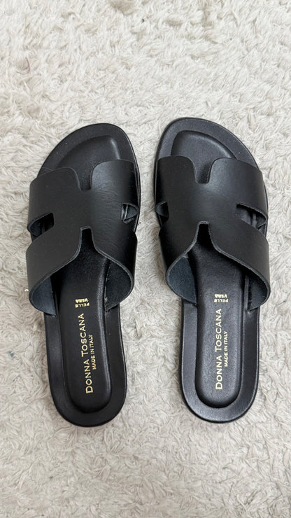 Ciabatta pelle Donna Toscana nero