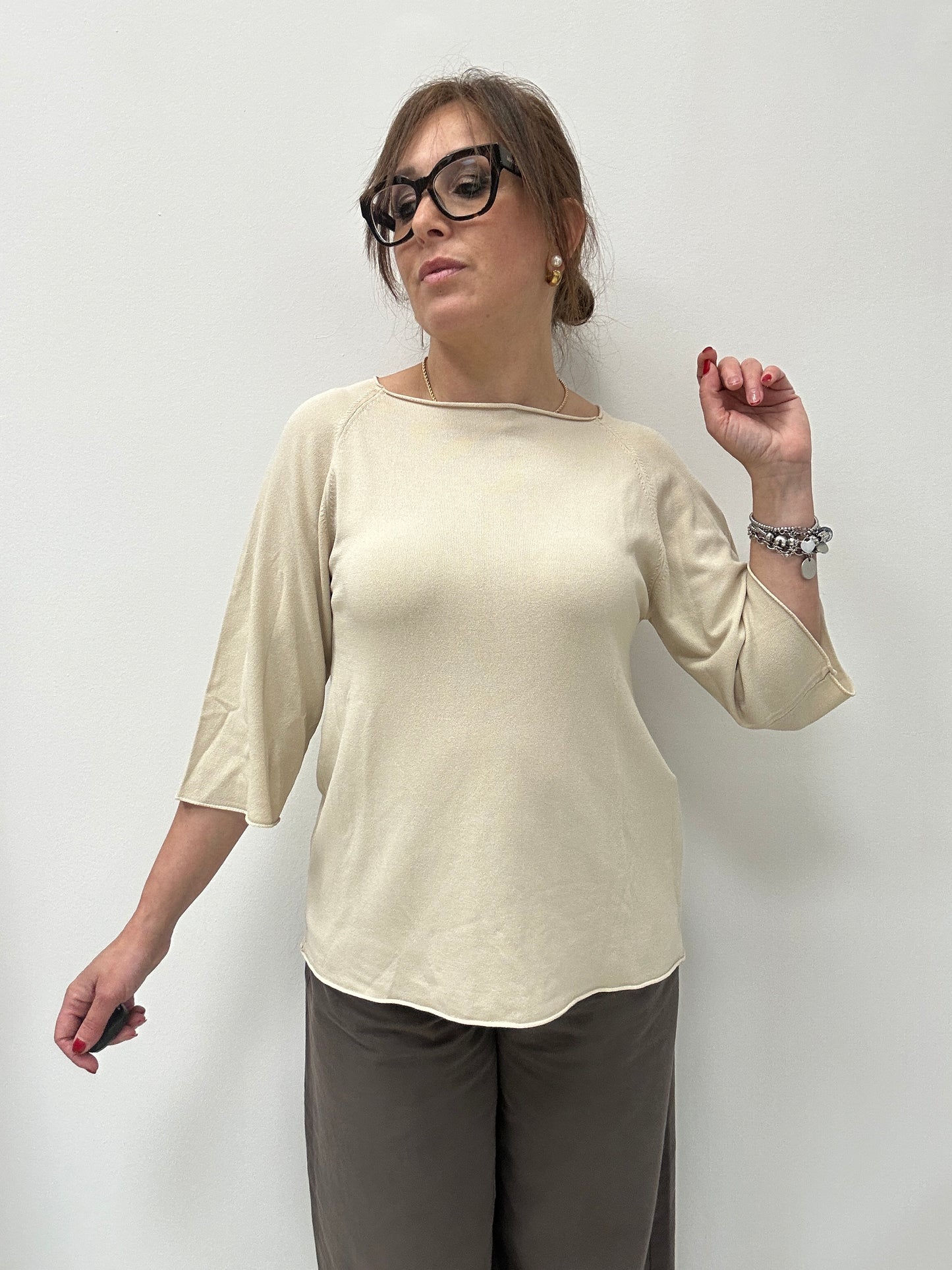 Susy Mix maglia in filo spacco dietro