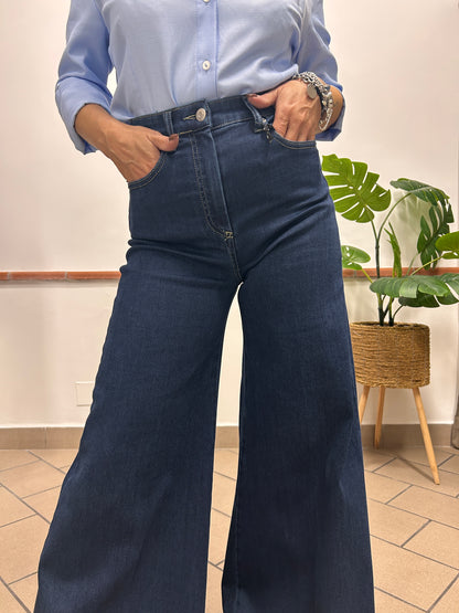 Denim stretch palazzo Haveone