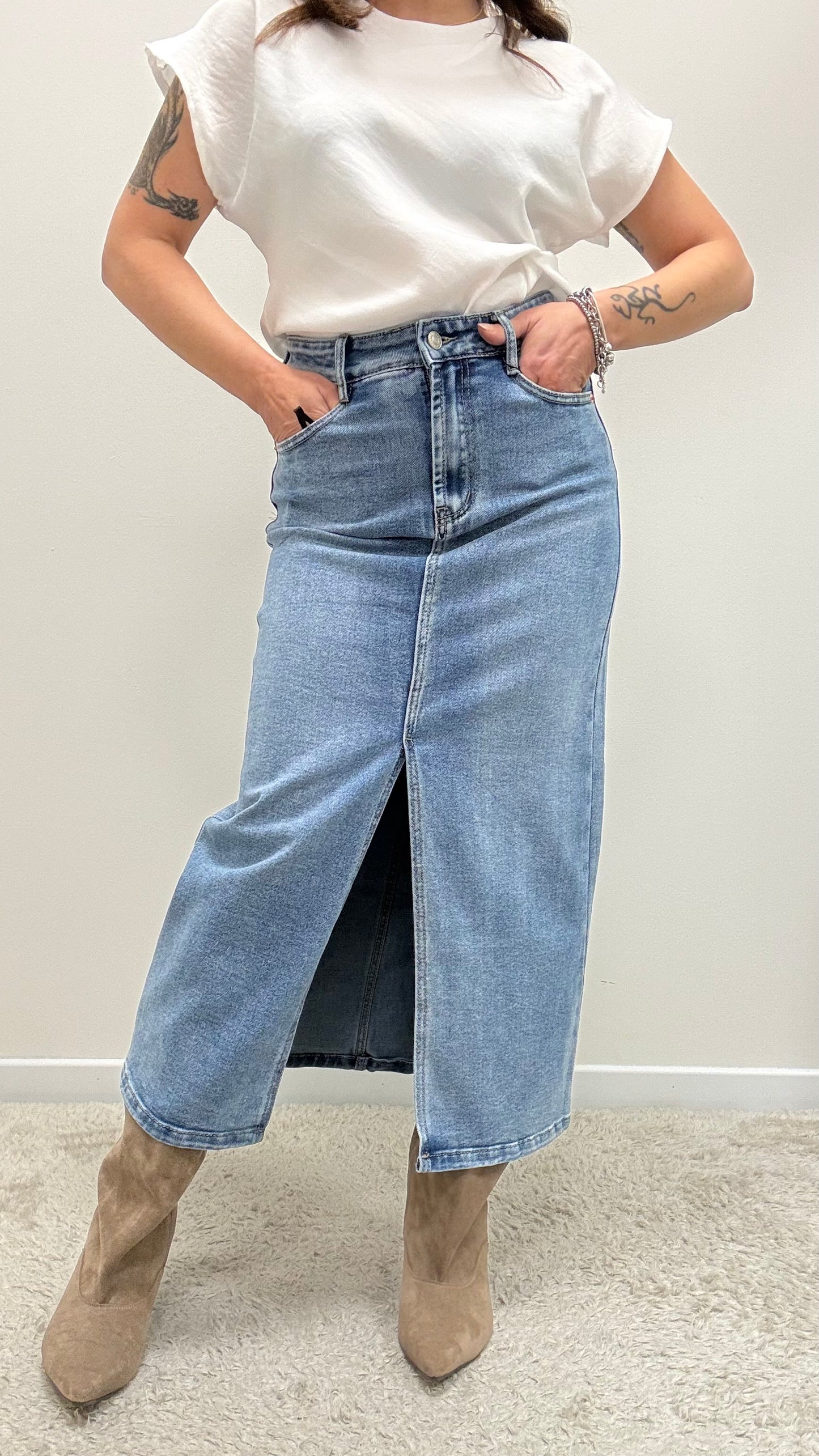 Gonna in jeans con spacco Extasy