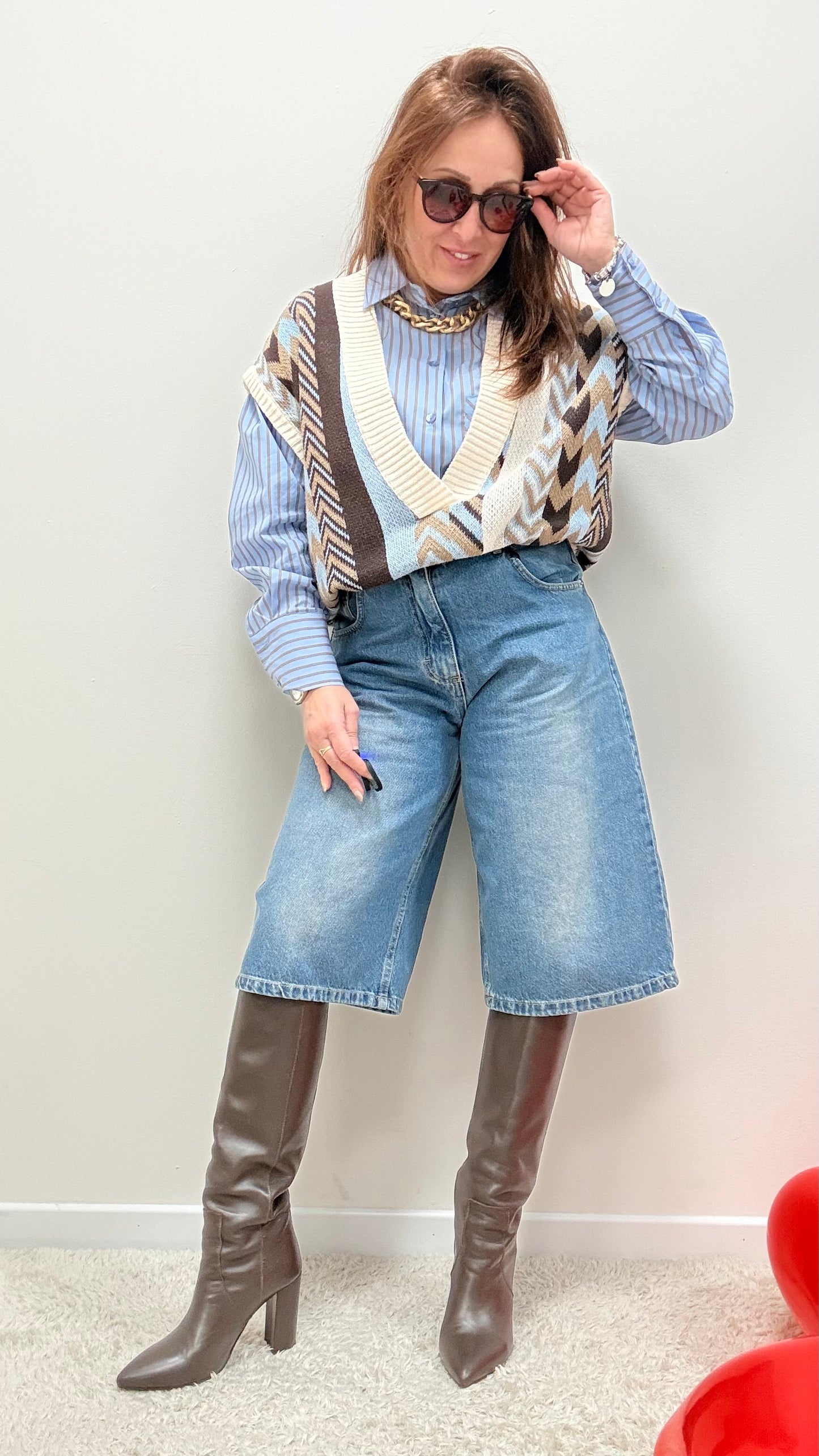 Bermuda jeans lavaggio medio Haveone