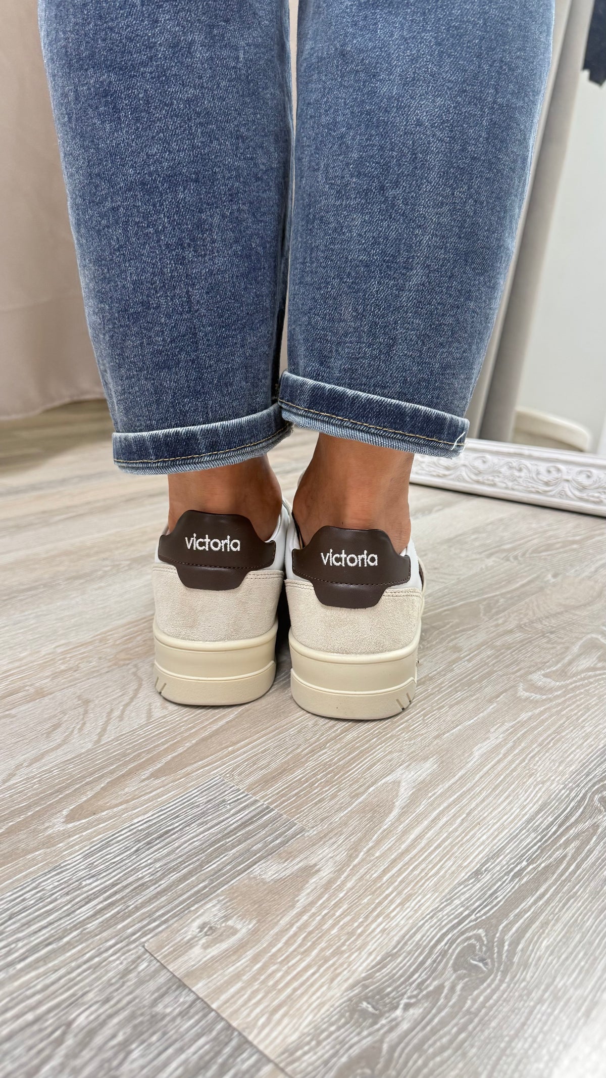 Sneackers Victoria donna beige\moro