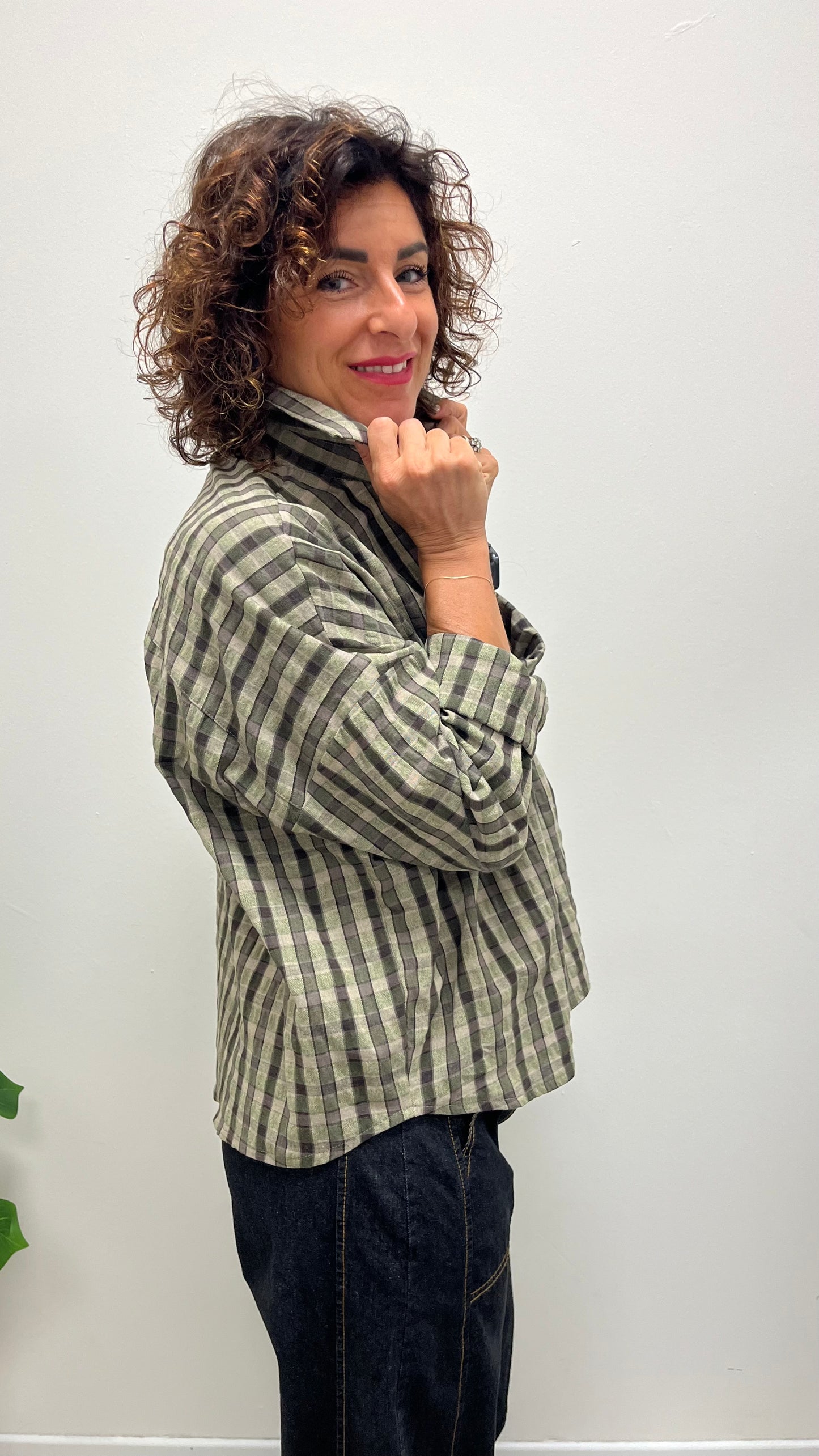 Camicia Over Quadri verde militare HaveOne CNO-R060