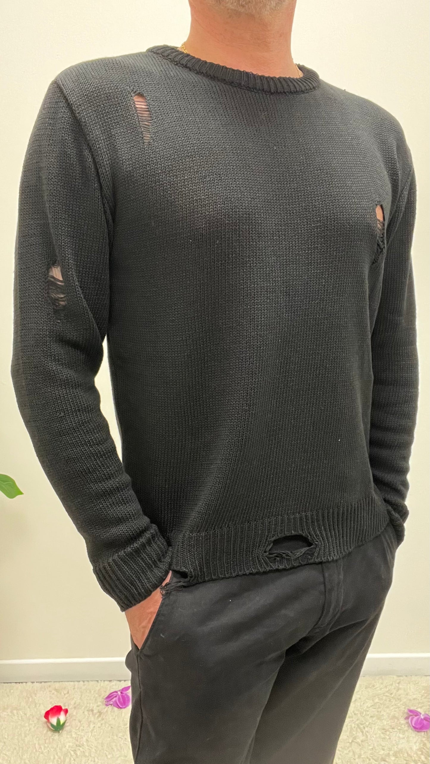 Maglia con Rotture Nera Imperial