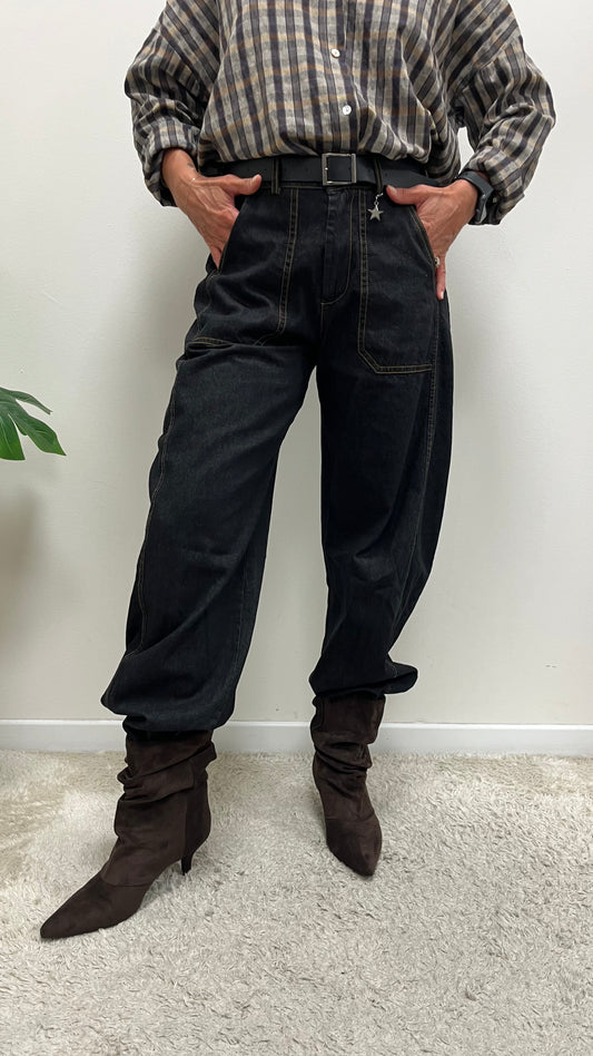 Jeans Balloon Stellina jeans nero Susy Mix Art.38302P