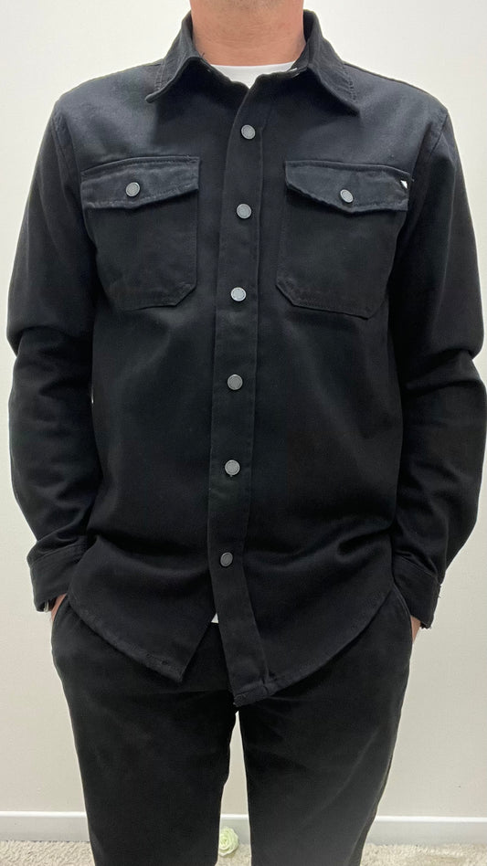 Giacca Camicia in Jeans Nera Gianni Lupo