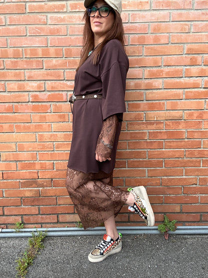Susy Mix Abito con pizzo e strangolino