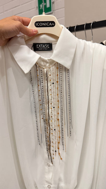 Collana Medusa multifilo pietre e oro
