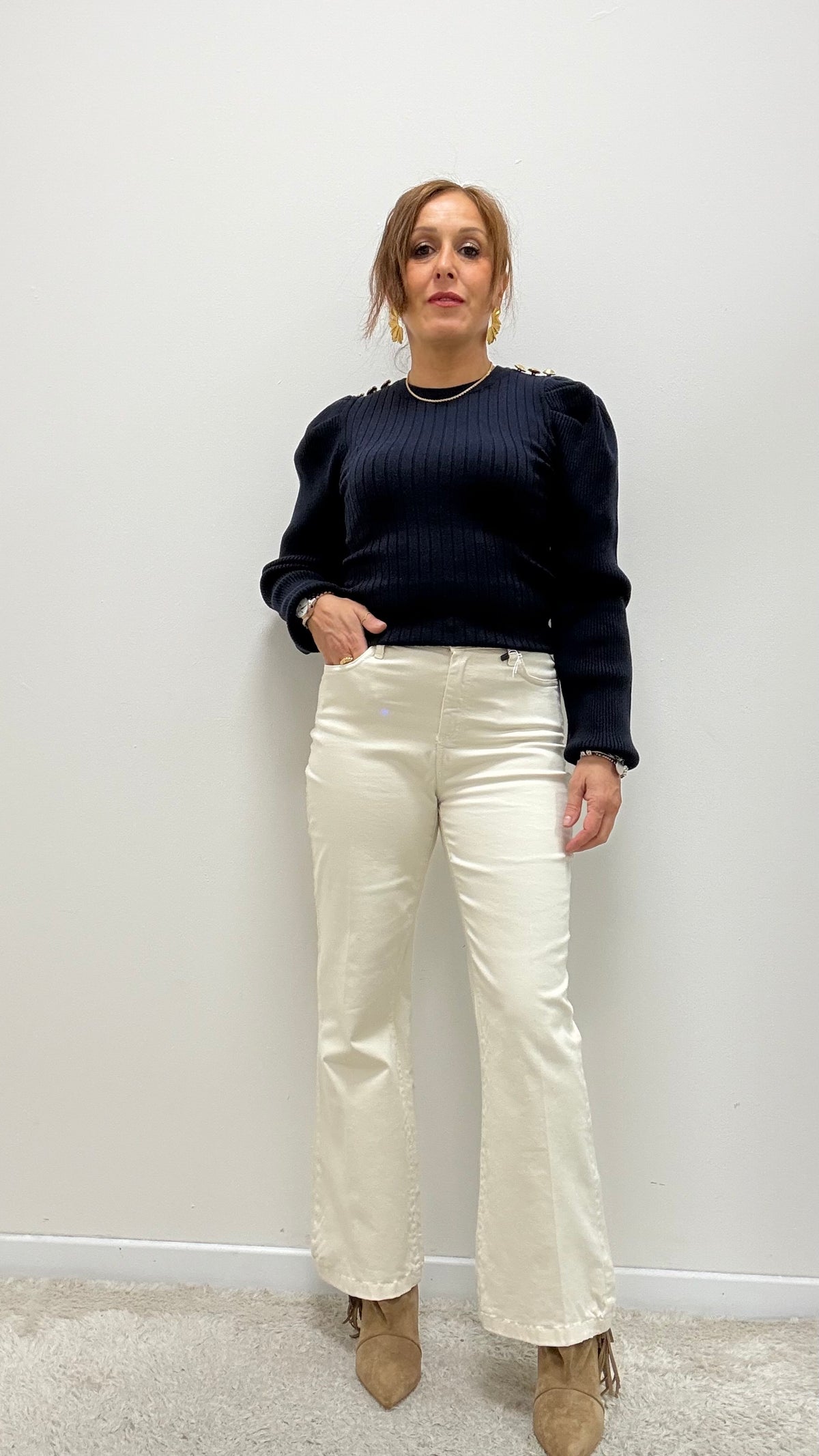 Pantaloni a trombetta Extasy burro