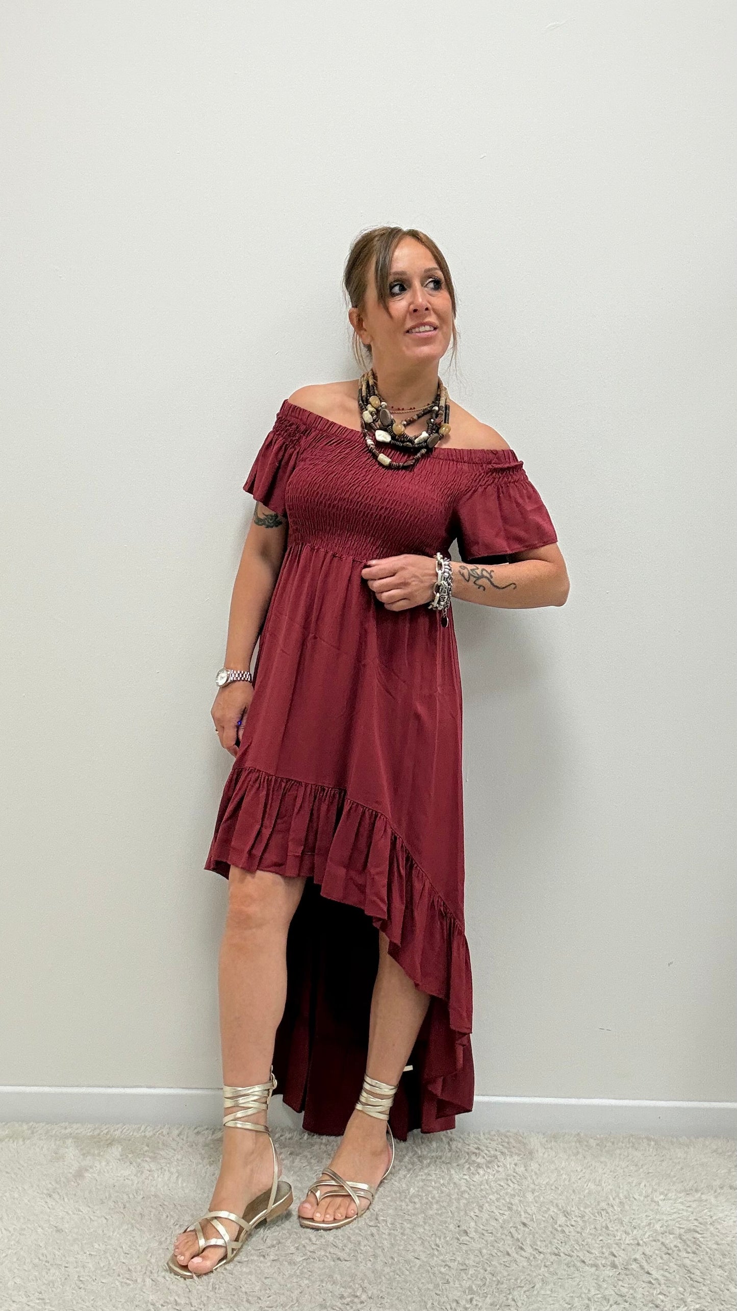 Abito shiffer con coda india Brend Atelier