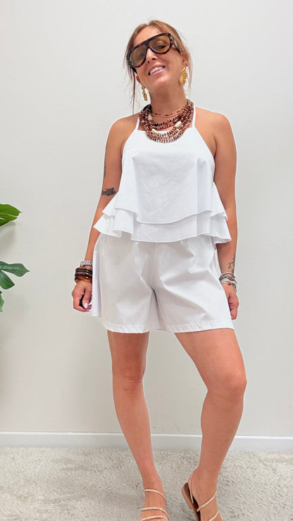 Shorts farfalla cotone My-d bianco