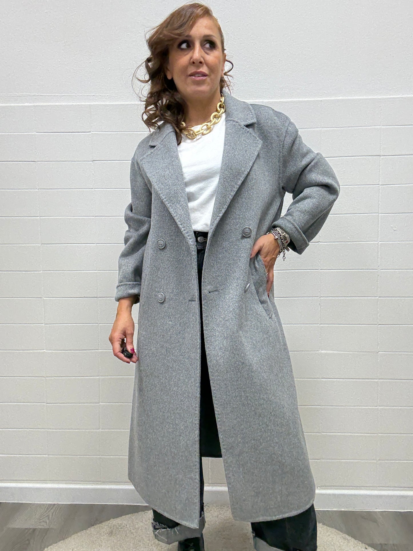 Cappotto Hand Made Haveone grigio fumo
