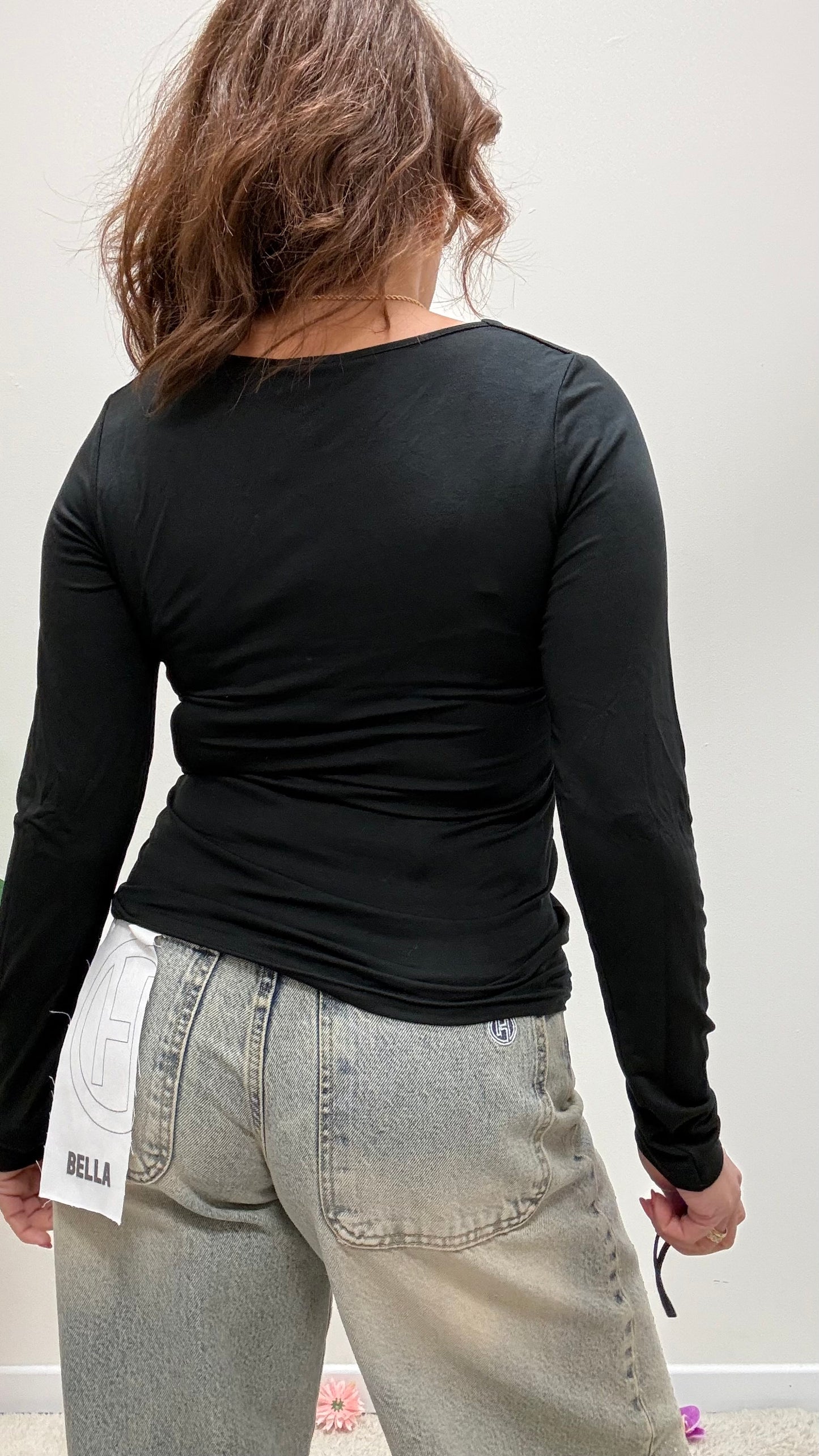 Maglia basica scollo quadrato Susy Mix Nera