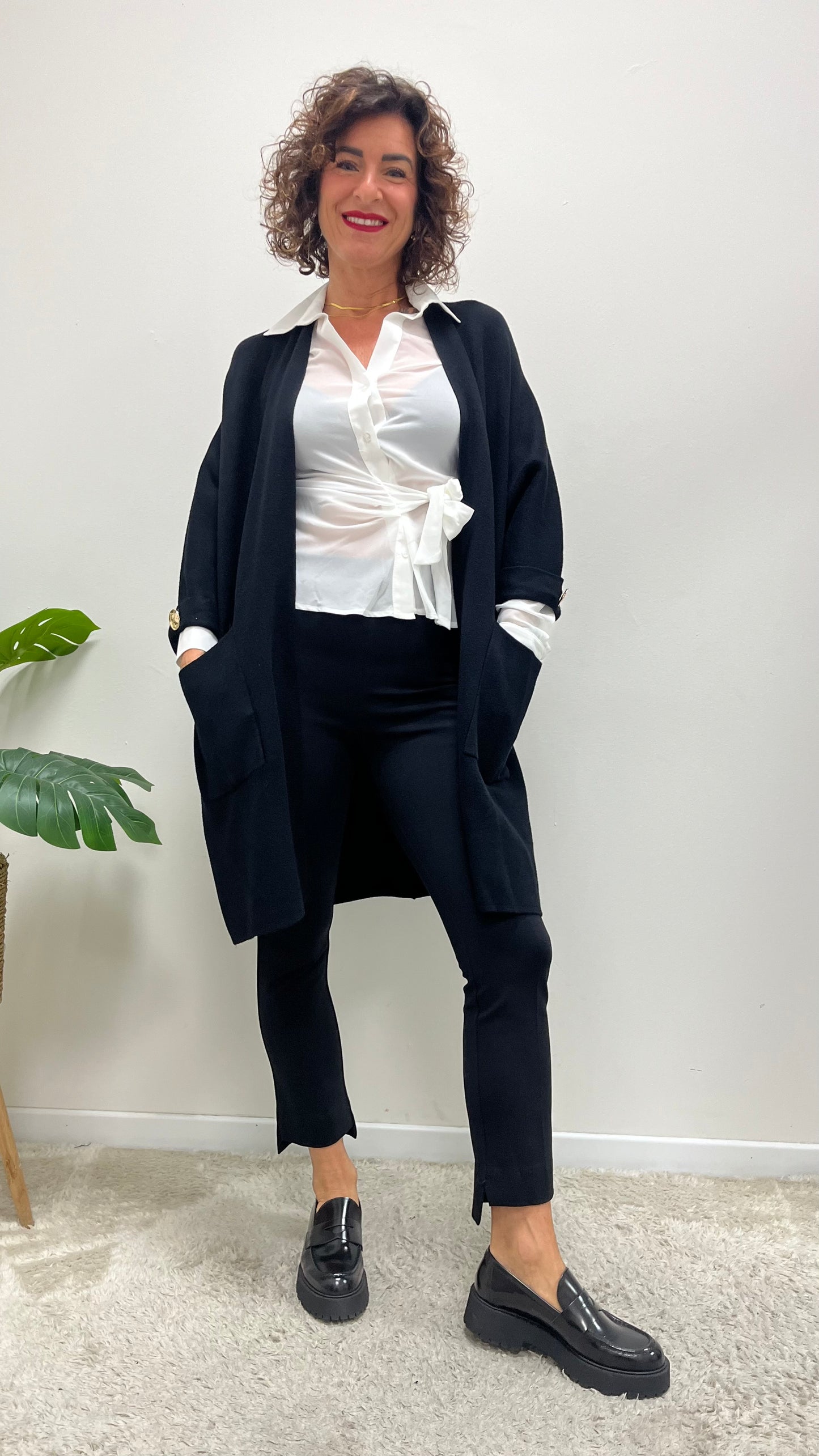 Pantalone sigaretta in punto milano Extasy nero