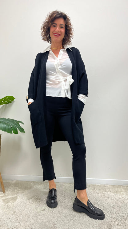 Pantalone sigaretta in punto milano Extasy nero