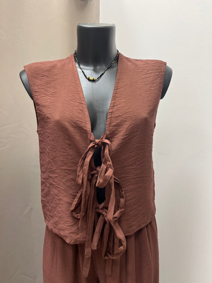 HaveOne Gilet con Laccetti Moro