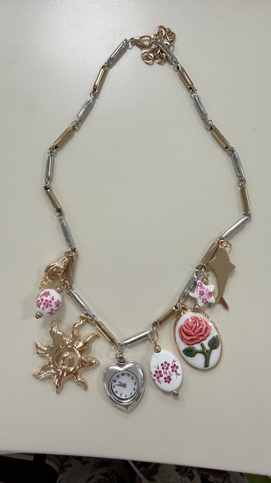 Collana charms ceramica e orologio cuore Memoire (Copia)
