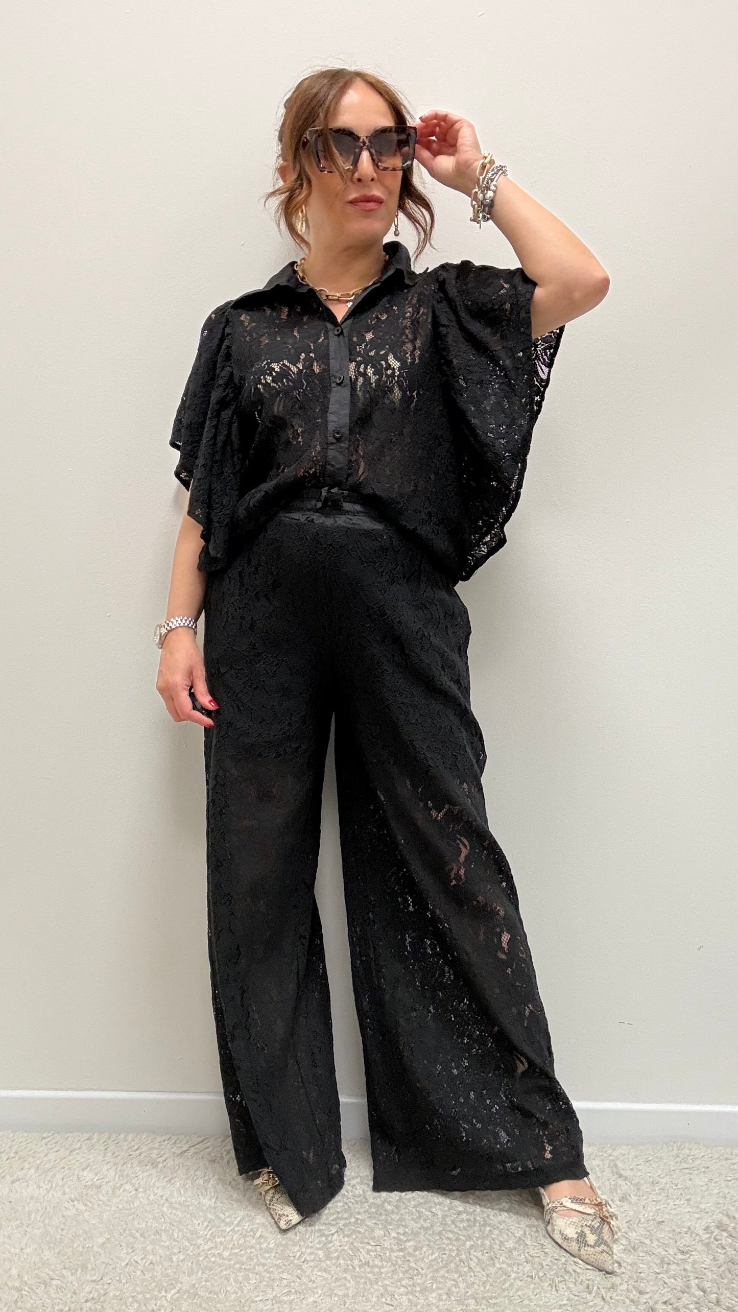 Pantalone Pizzo Nero Susy Mix