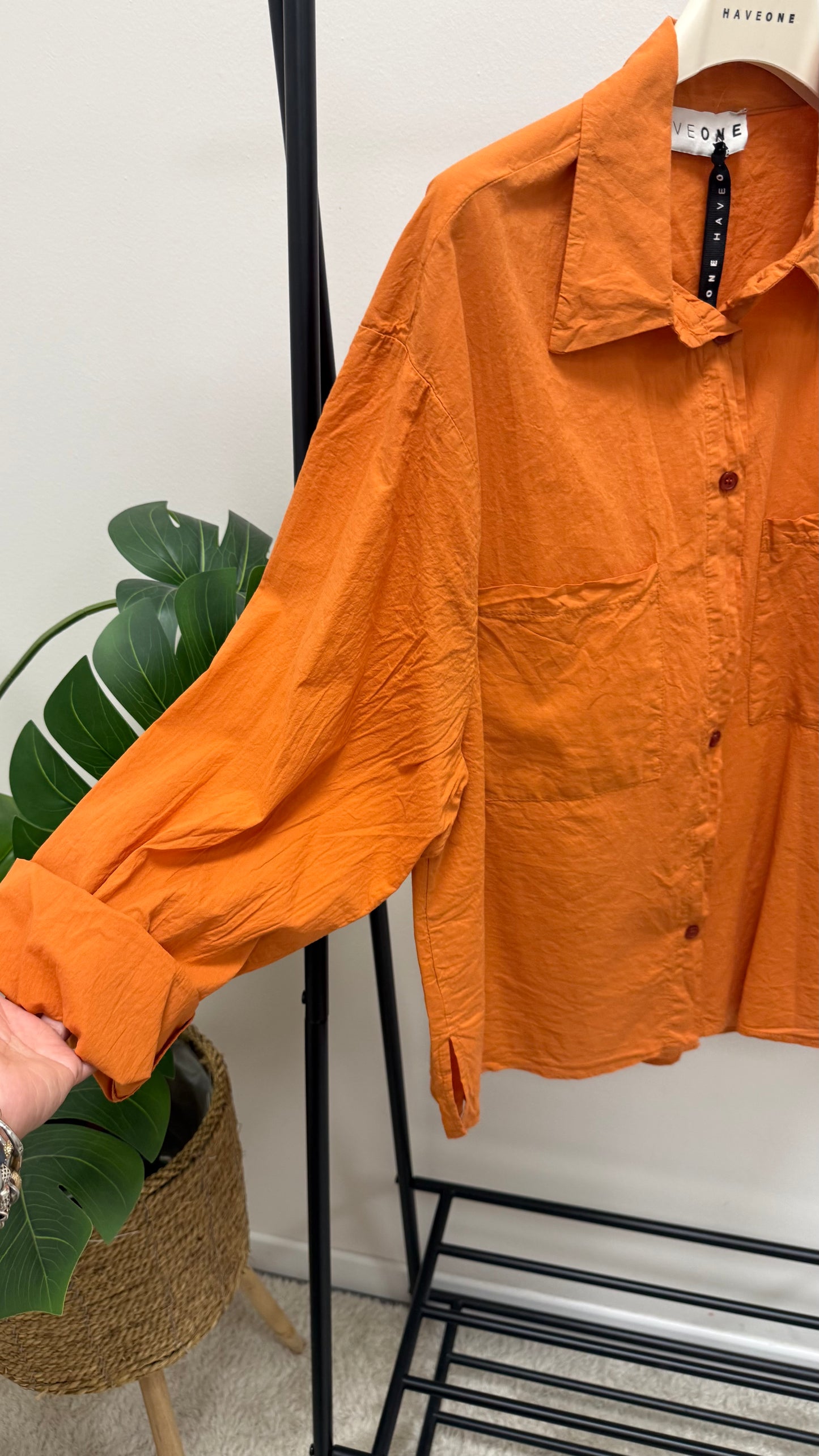 Camicia mussola tasconata arancio HaveOne