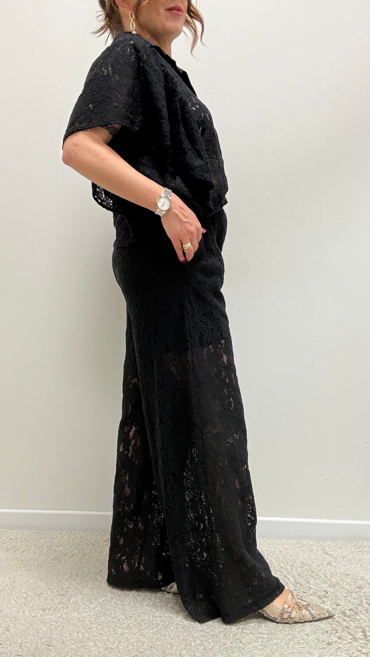 Pantalone Pizzo Nero Susy Mix