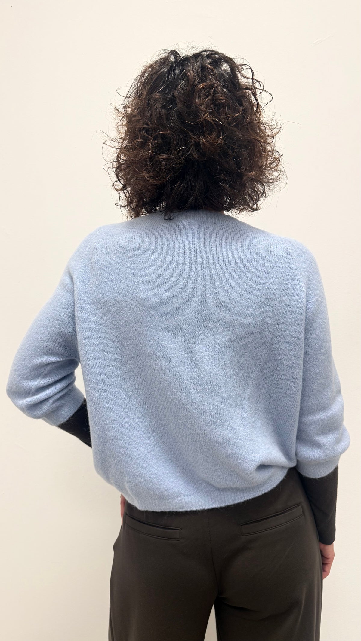 Maglia Please Girocollo Azzurra in baby alpaca Art. M49779264