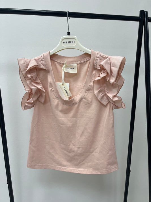 You Decide T-Shirt con Balze Rosa