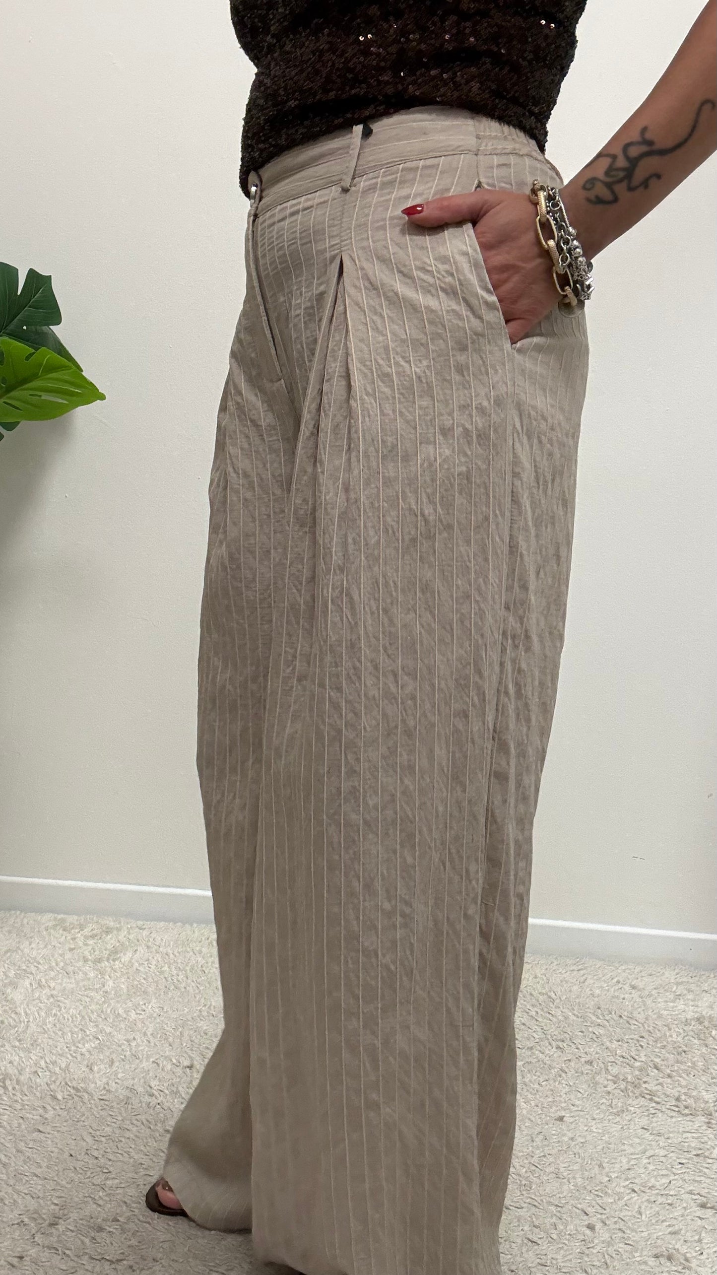 Pantalone Palazzo Beige Extasy