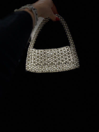 Borsa sfere argento a mano
