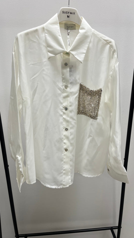 Camicia Tasca Paillettes Burro Susy Mix