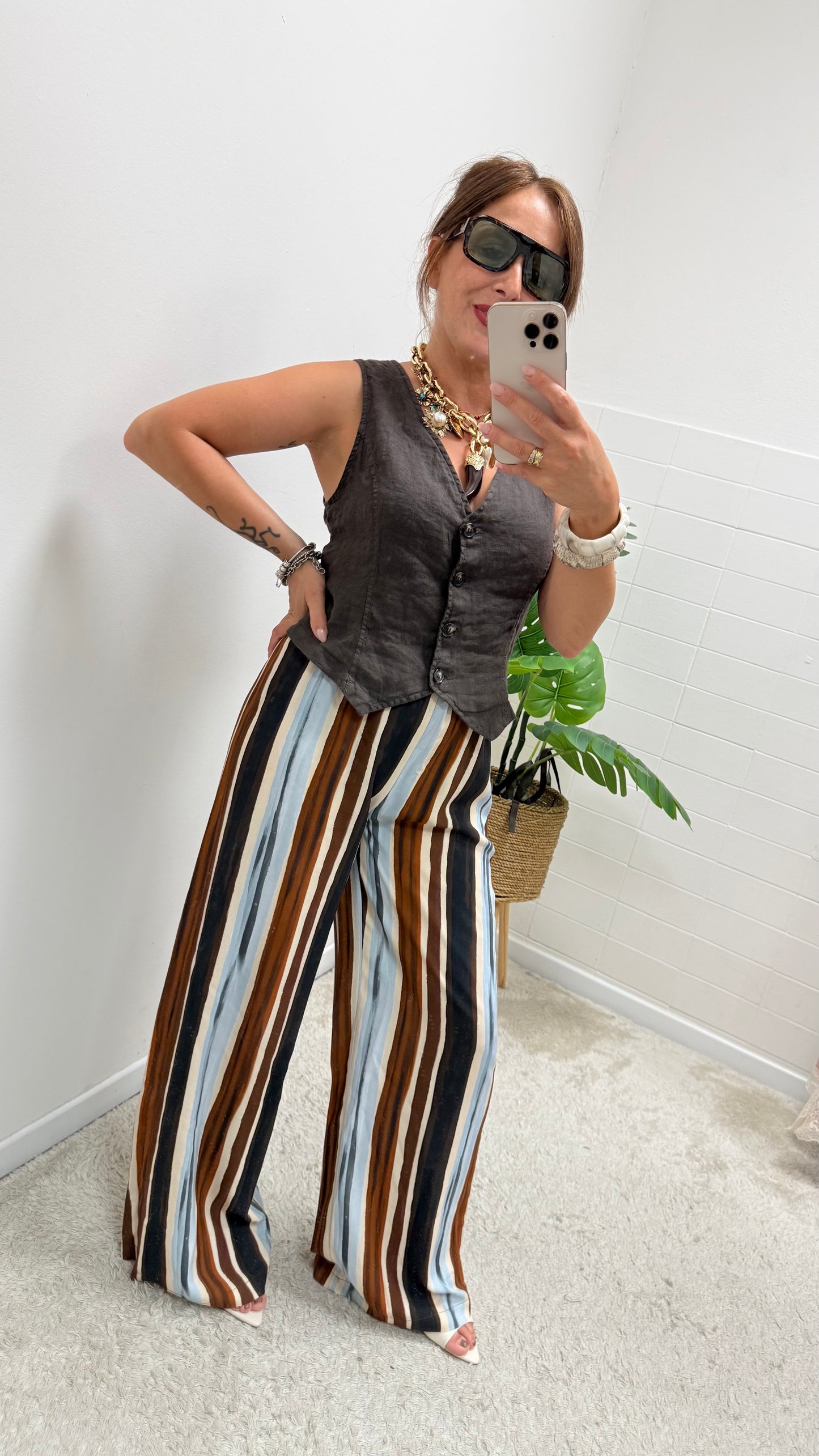 Pantalone Palazzo Righe etnico HaveOne