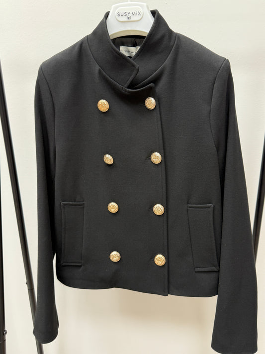 Cappotto corto doppiopetto Nero