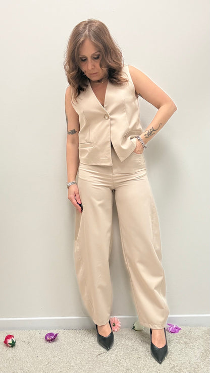 Completo gilet+pantaloni Haveone beige