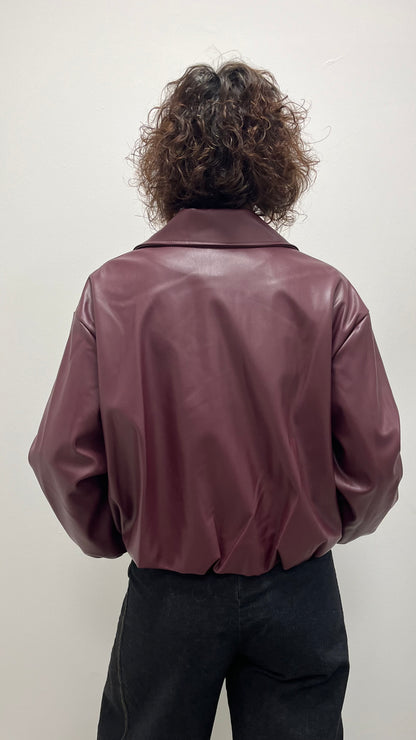 Bomber Ecopelle Extasy Bordeaux