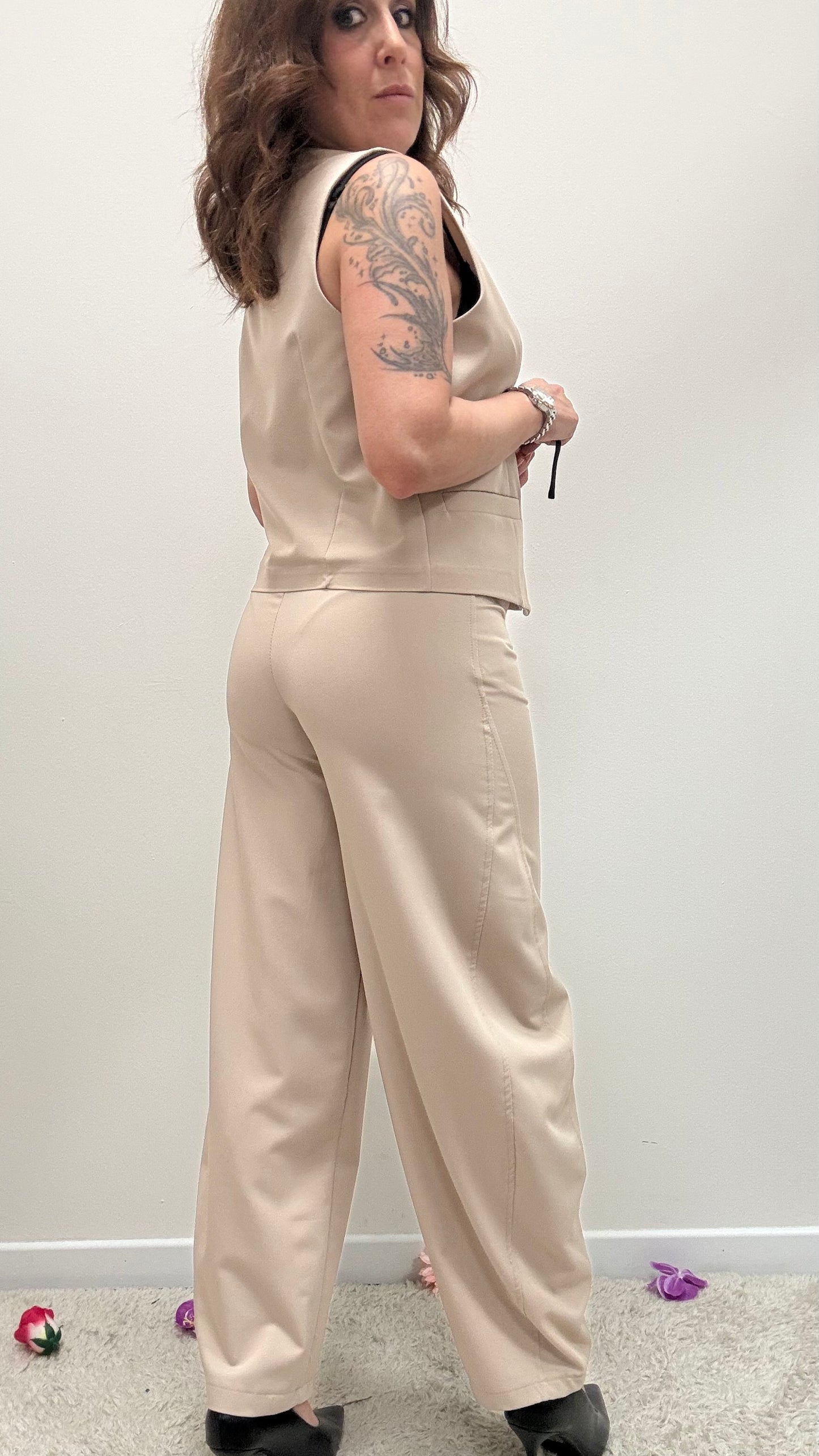 Completo gilet+pantaloni Haveone beige