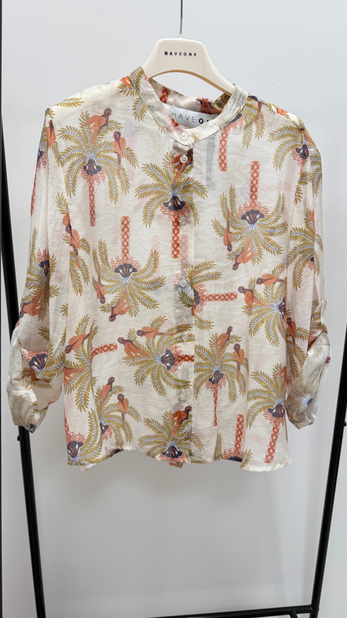 Camicia palme e pappagalli HaveOne CVS-Q495