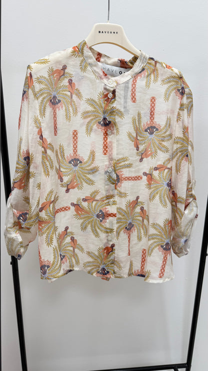 Camicia palme e pappagalli HaveOne CVS-Q495