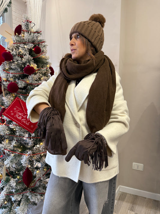 Sciarpa tinta unita moro calda viscosa Memoire