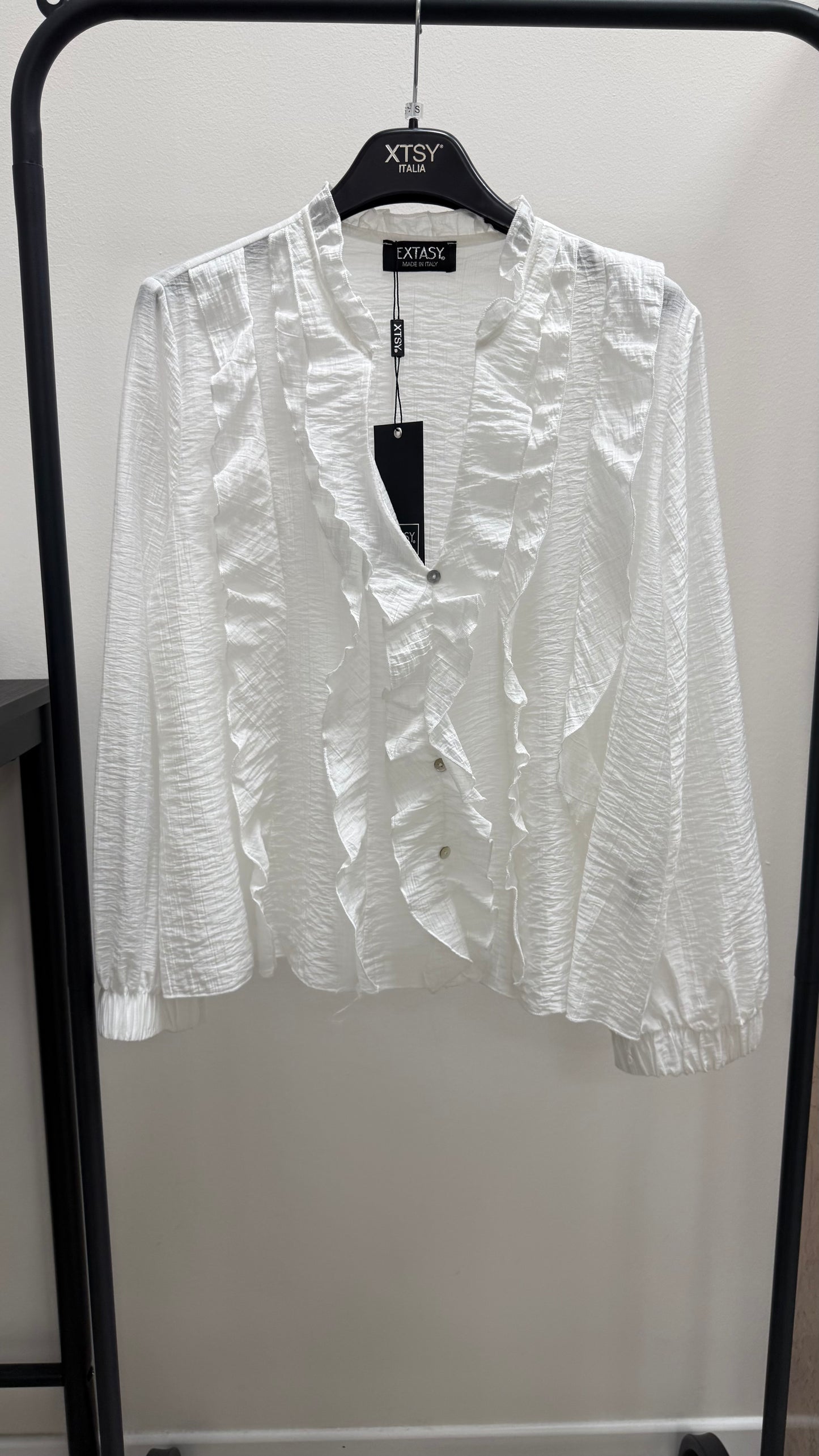 Camicia rouches Extasy bianca