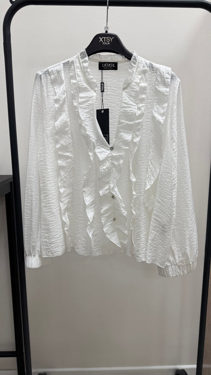Camicia rouches Extasy bianca