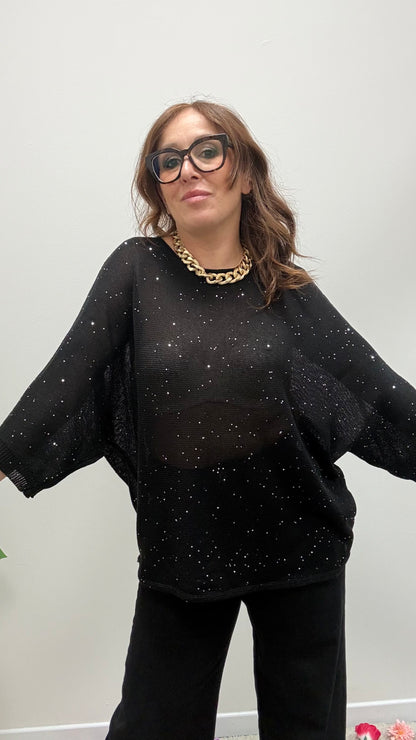 Maglia pipistello paillettes Extasy