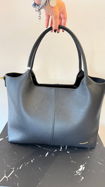 Borsa con pochette in ecopelle nera Memoire