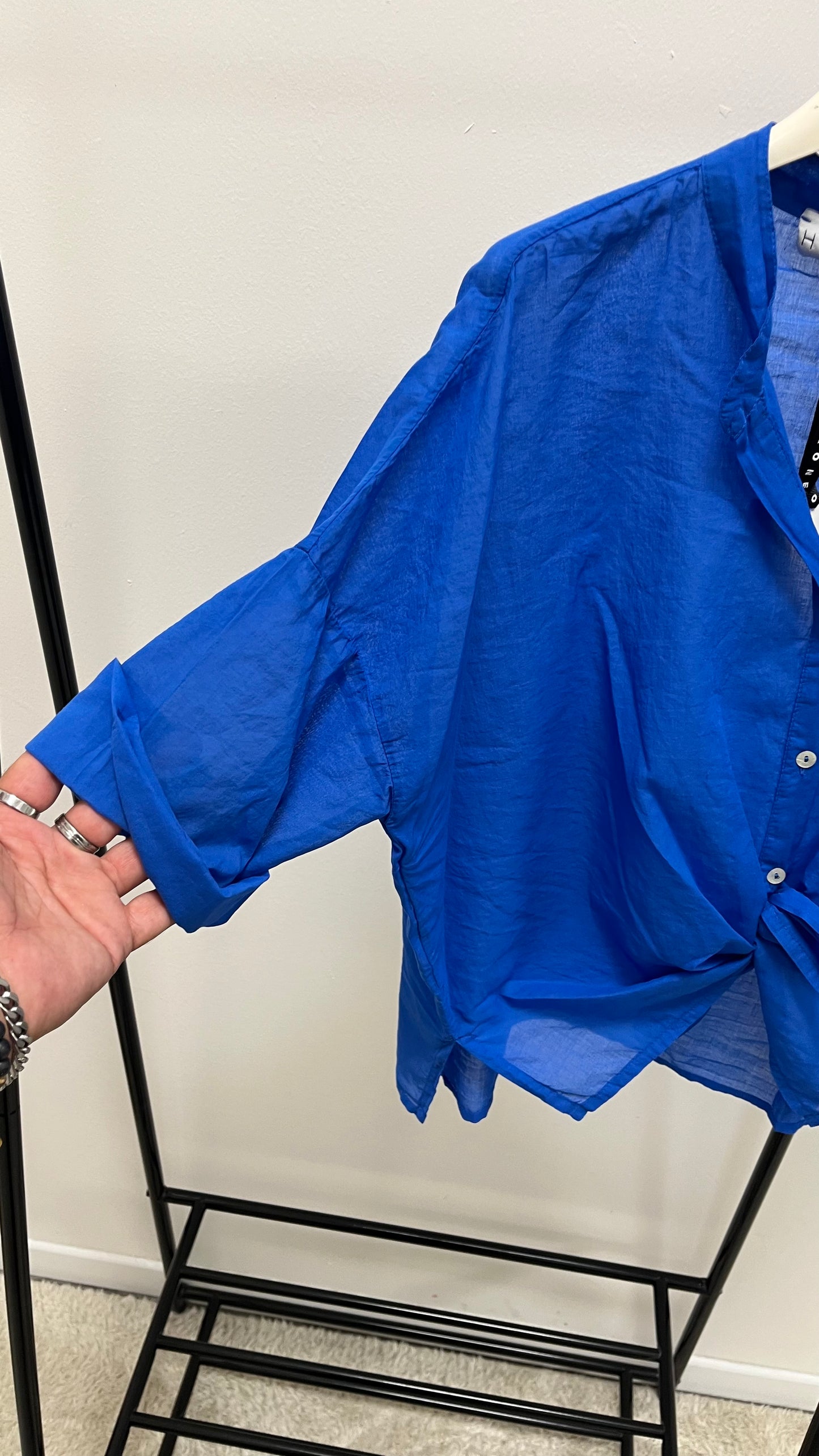 Camicia Mussola di Cotone Blu Royal HaveOne Art.CFL-Q387